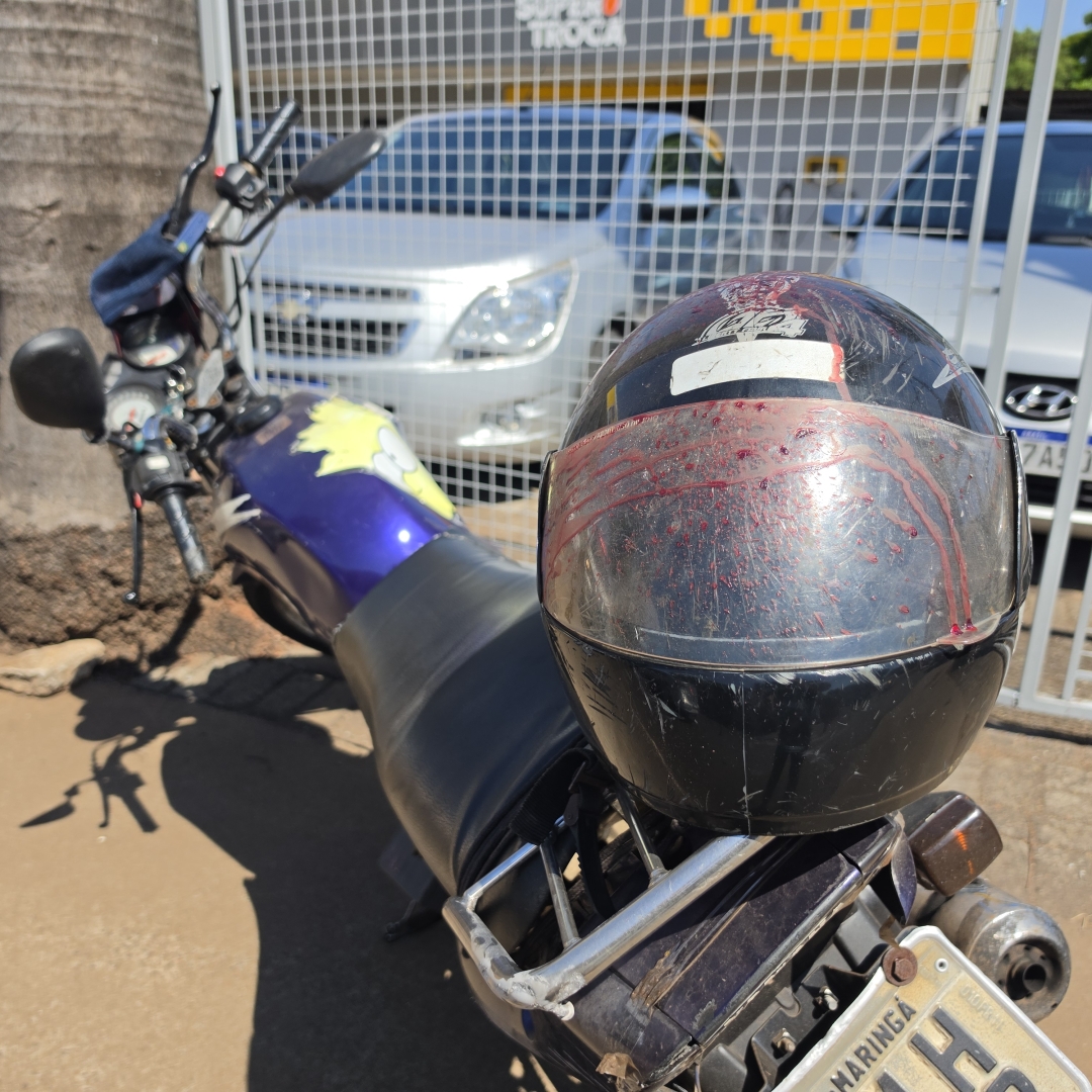 Batida entre carro e moto deixa motociclista gravemente ferido em Paiçandu