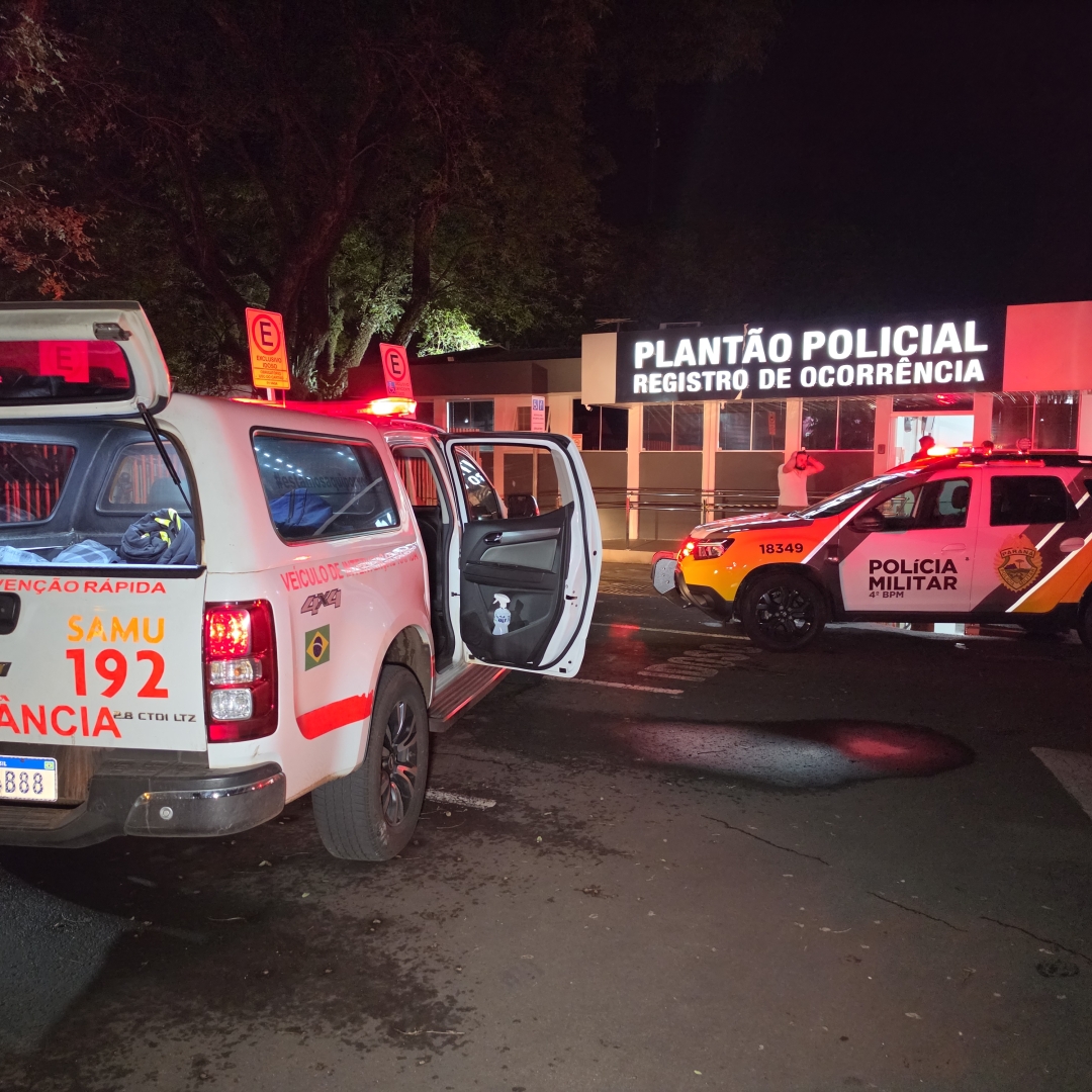 Homem com várias passagens pela polícia quebra porta de vidro, invade delegacia e é baleado por delegado em Maringá