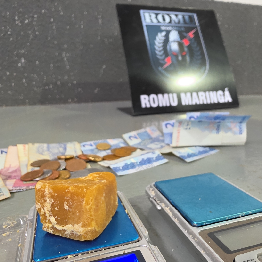 Ação da ROMU termina com apreensão de crack e prisão de suspeito em Maringá