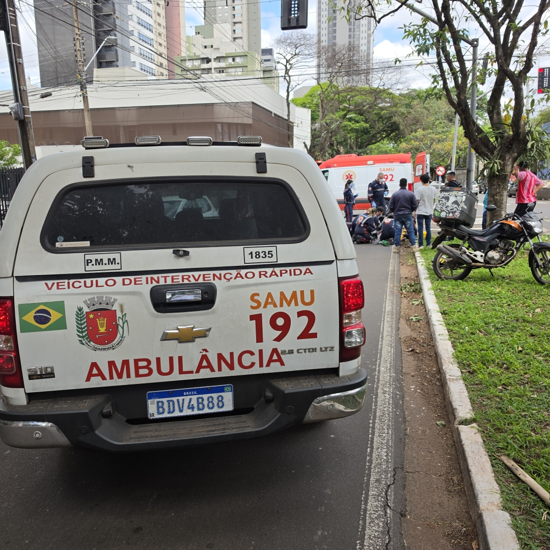 Idoso sofre traumatismo craniano grave após ser atropelado na faixa de pedestres em Maringá
