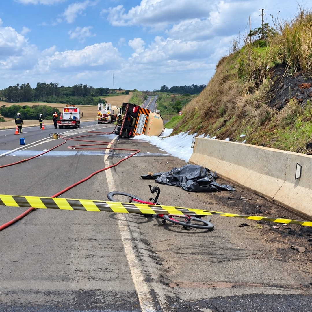 IML identifica ciclista de Maringá morto em incêndio após acidente com carreta de etanol