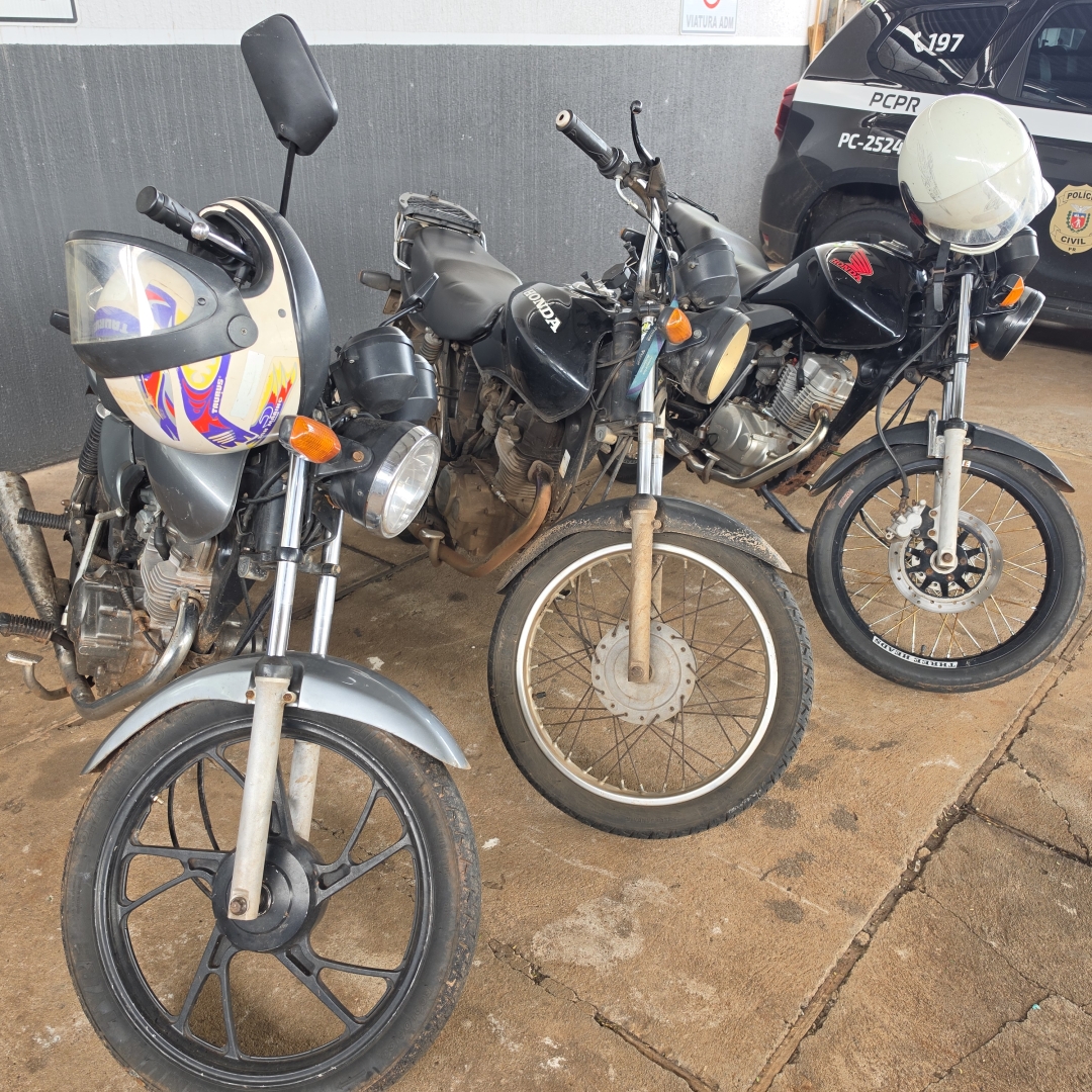 Polícia Militar recupera duas motos roubadas em Maringá e encaminha quatro suspeitos à delegacia
