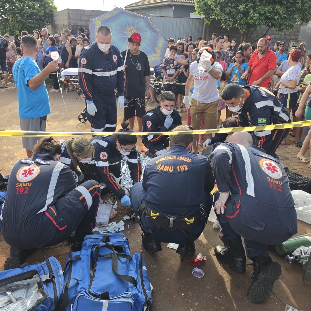 Linha com cerol quase provoca tragédia em Paiçandu; criança precisa ser intubada e receber transfusão de sangue