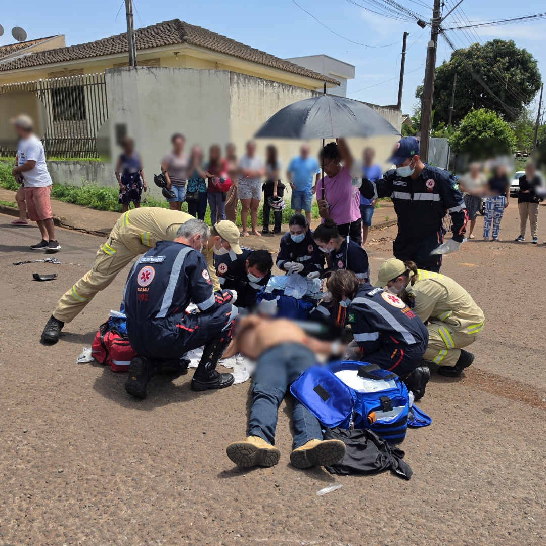 Acidente gravíssimo deixa motociclista entre a vida e a morte em Sarandi