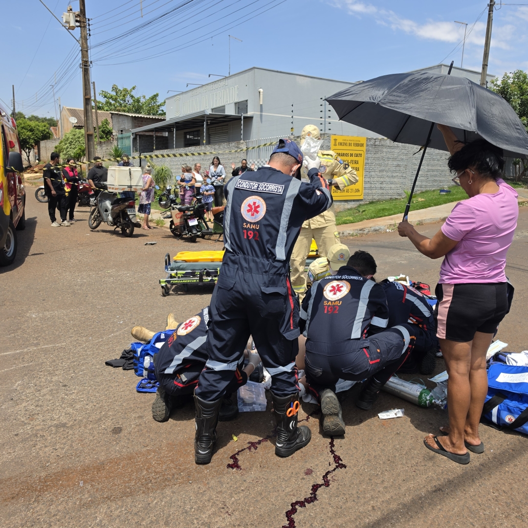 Acidente gravíssimo deixa motociclista entre a vida e a morte em Sarandi