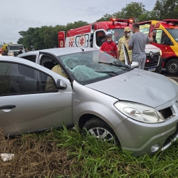 Trabalhador sofre acidente grave ao ser atropelado por carro na rodovia