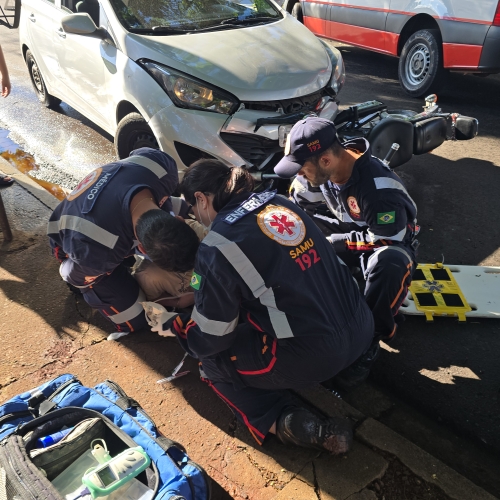 Motociclista de 19 anos sofre acidente grave na Vila Santa Izabel