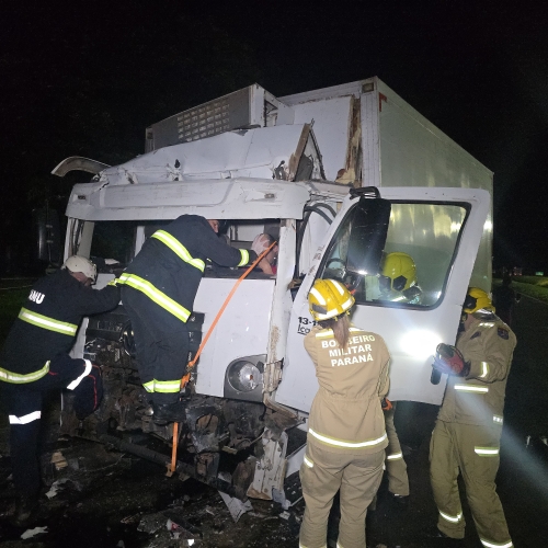 Motorista de caminhão sofre acidente grave ao bater na traseira de ônibus da rodovia de Floresta