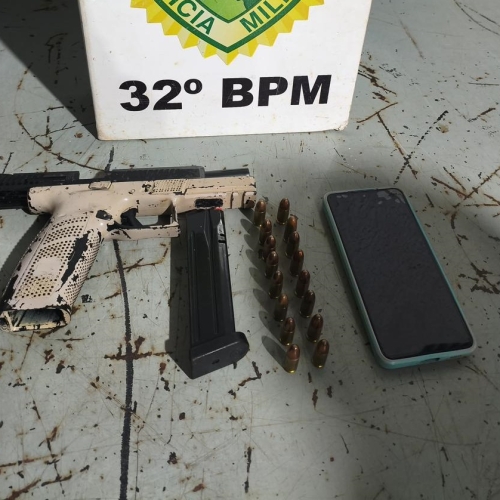 Casal suspeito de roubar moto é preso com pistola 9mm