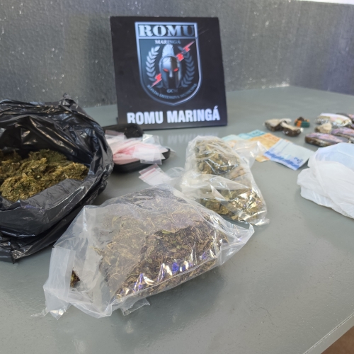 ROMU de Maringá prende homem com mandado por tráfico e encontra drogas na casa dele em Sarandi
