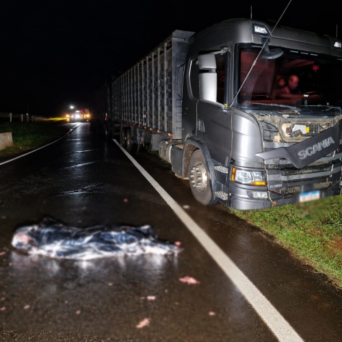Pedestre morre em grave atropelamento na PR-323, entre Doutor Camargo e Maringá