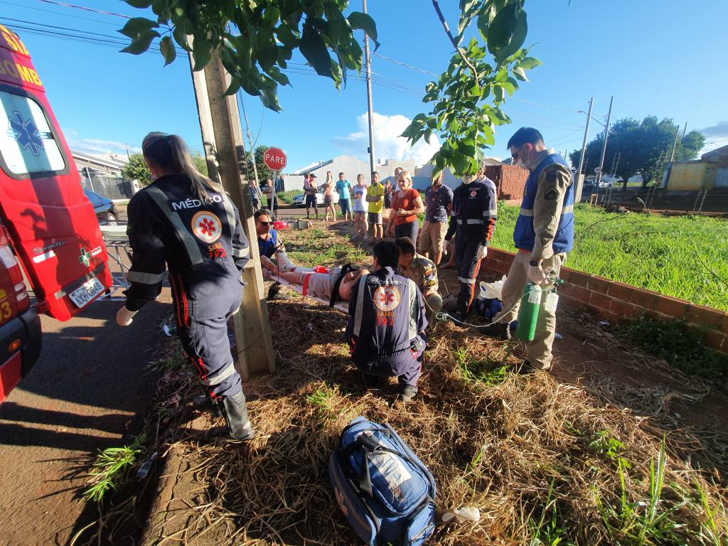 Motociclista fica em estado grave após acidente no Jardim Três Lagoas