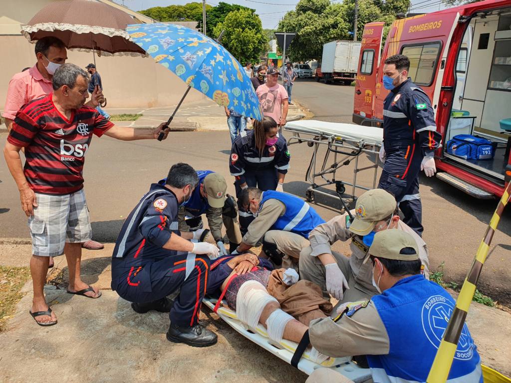 Entregador de marmitex fica gravemente ferido em acidente na Vila Morangueira