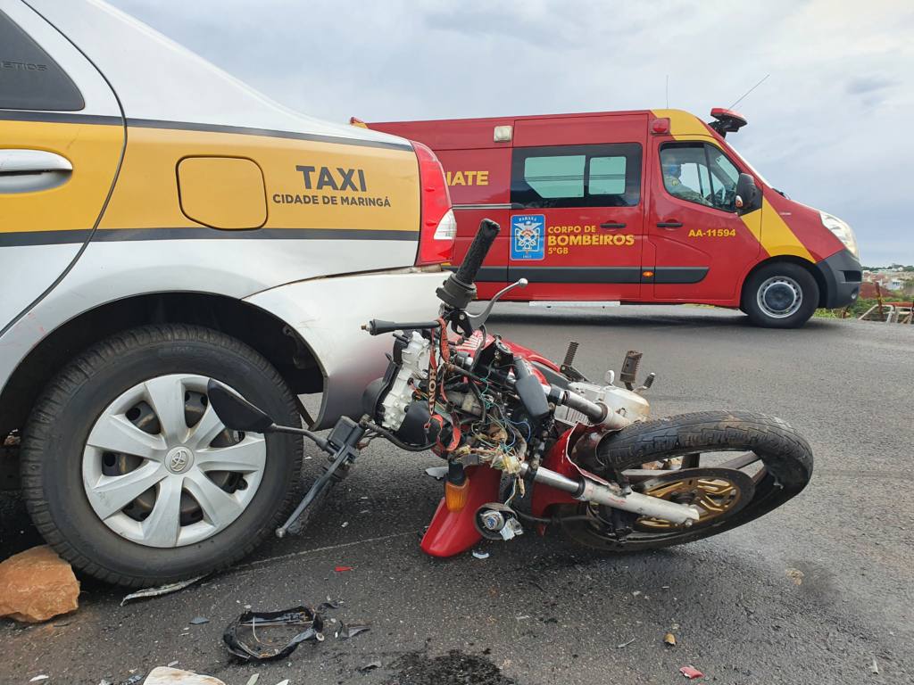 Motociclista fica gravemente ferido em acidente no Contorno Sul em Maringá