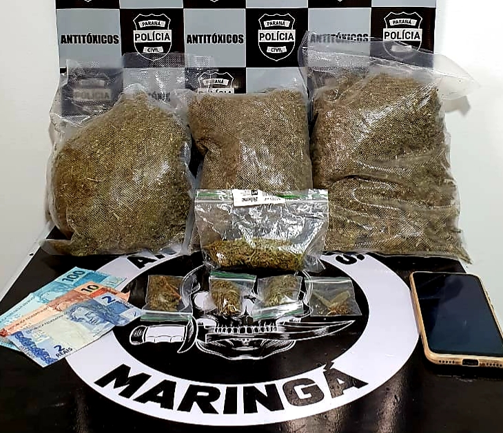 Traficante é preso em Maringá com droga avaliada em 20 mil reais