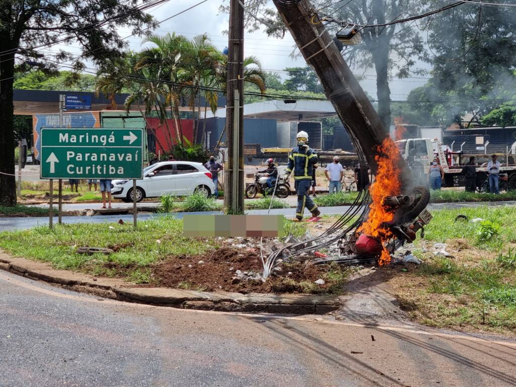 Motociclista morre ao ser atingido por carreta no perímetro urbano de Maringá