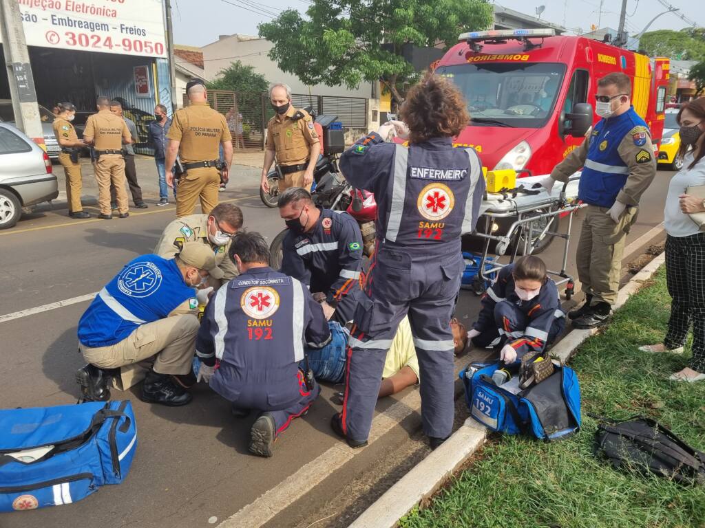 Motociclista sofre acidente gravíssimo no Jardim Alvorada