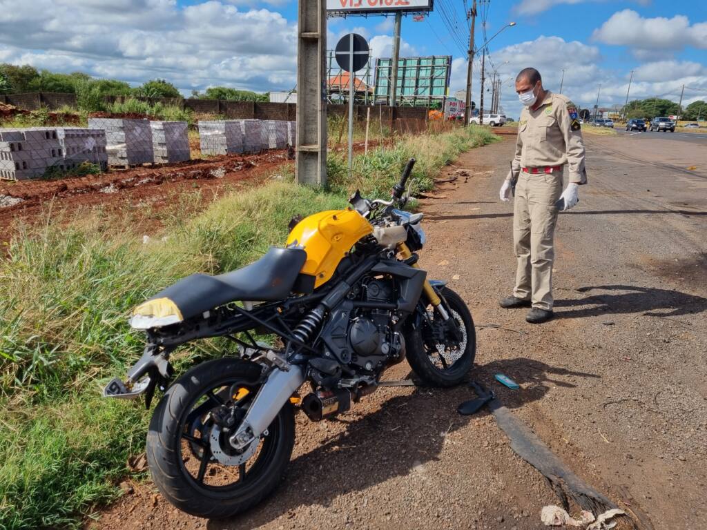 Motociclista fica ferido em acidente na rodovia PR-317 em Maringá