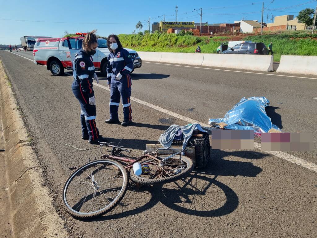 Carreta atropela e mata ciclista na rodovia BR-376 em Maringá