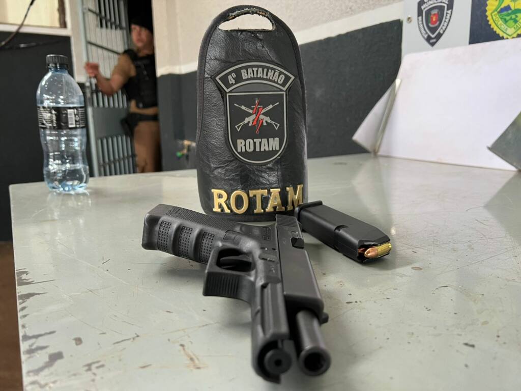 Pistola carregada é apreendida pela Polícia Militar de Maringá