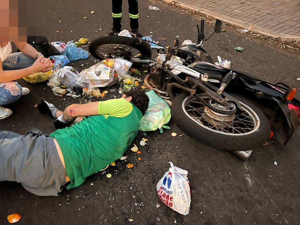 Gari fica ferido ao ser atropelado por moto em Maringá