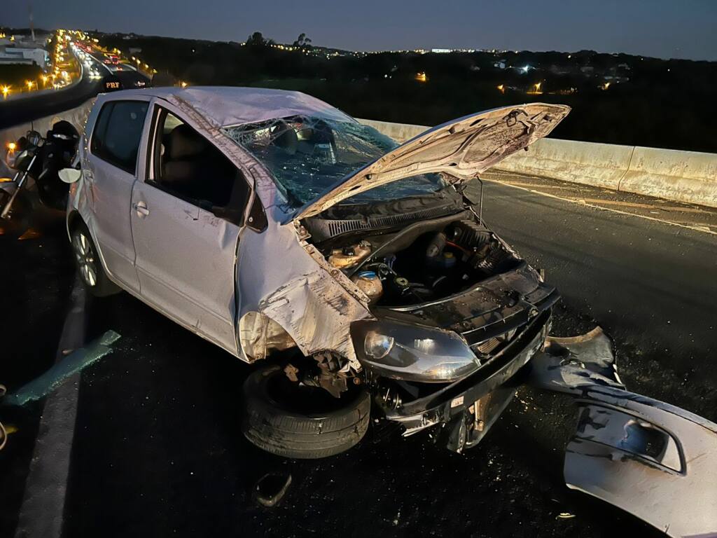 Mãe e criança são socorridas após sofrerem acidente no Contorno Norte em Maringá