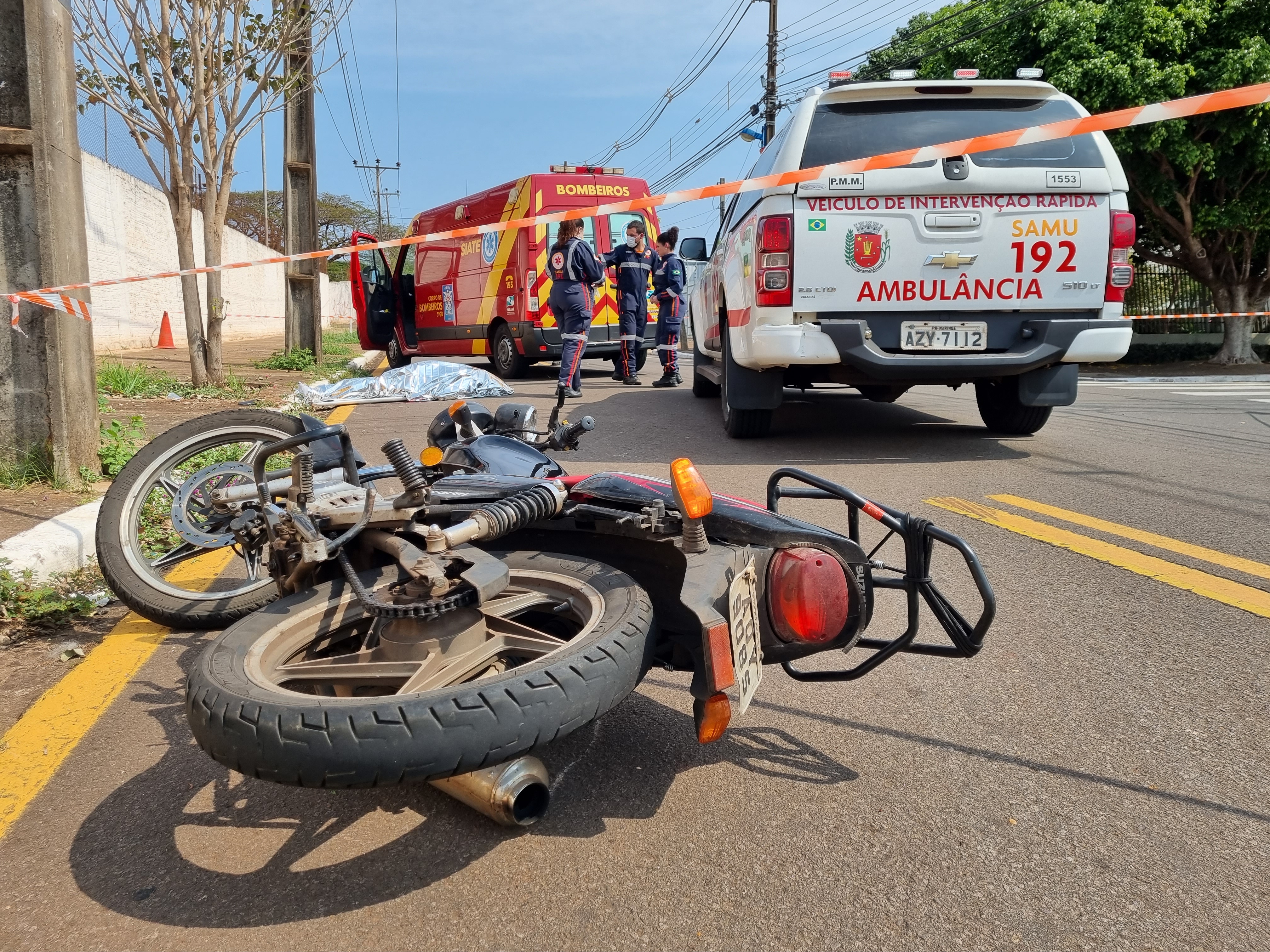 Motociclista de 57 anos morre ao sofrer acidente na Vila Morangueira em Maringá.