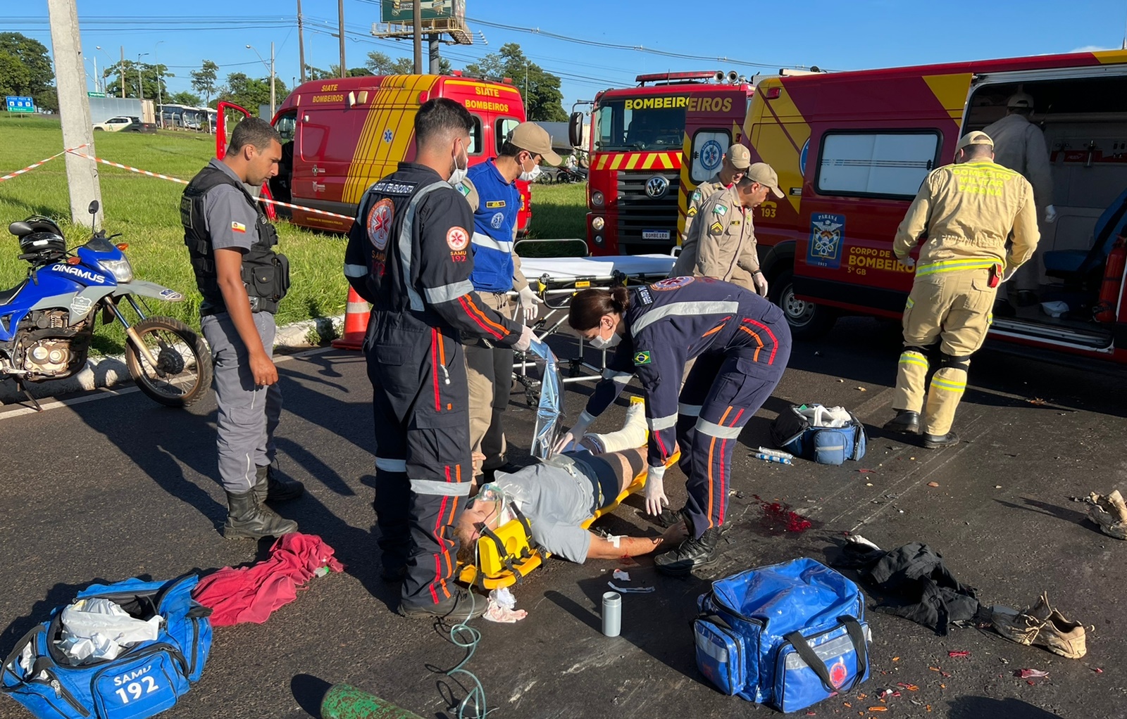 Acidente na 317, em Maringá, deixa duas pessoas feridas; uma foi socorrida em estado grave